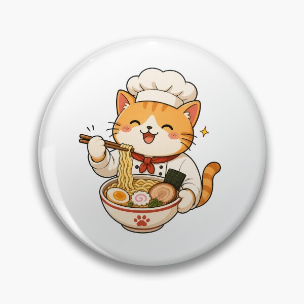 Item preview, Cute Cat Eating Ramen Funny Kawaii Japanese Noodles designed and sold by AMICO77.