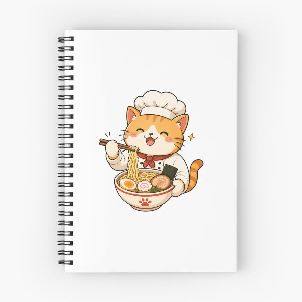 Item preview, Cute Cat Eating Ramen Funny Kawaii Japanese Noodles designed and sold by AMICO77.