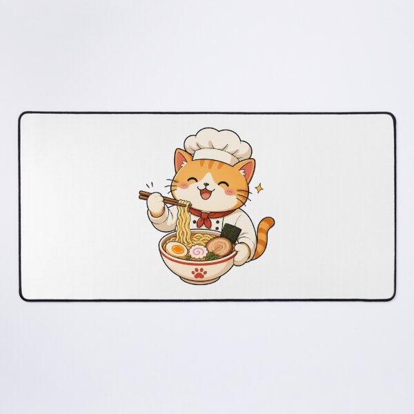 Item preview, Cute Cat Eating Ramen Funny Kawaii Japanese Noodles designed and sold by AMICO77.
