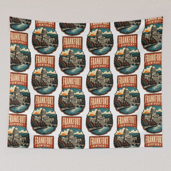 Item preview, Frankfort, Kentucky USA Vintage Travel Tourism Art designed and sold by TravelersGems.