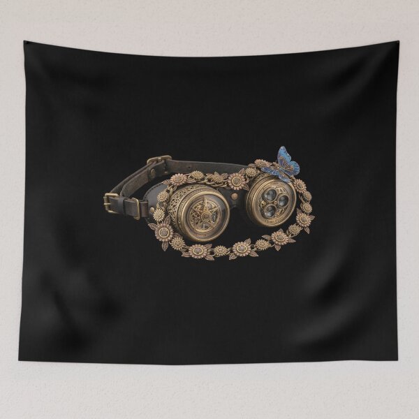 Item preview, Steampunk Goggles with Sunflower Garland and Blue Butterfly designed and sold by SilentFlower.