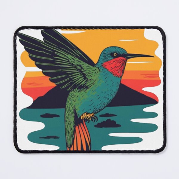 Item preview, Vintage Hummingbird Retro Sunset Nature designed and sold by The Emoji Vibe.
