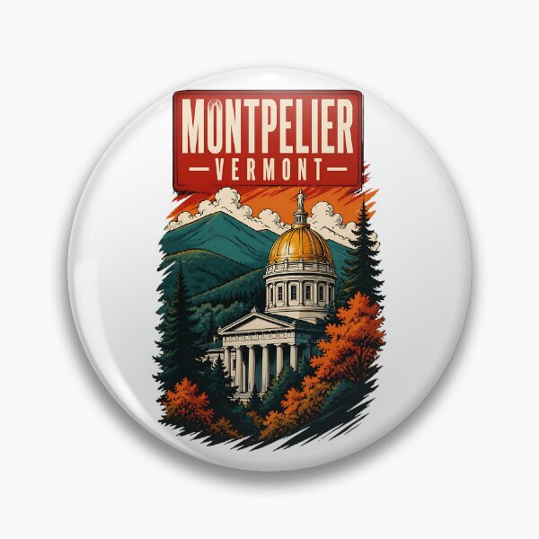 Item preview, Montpelier, Vermont USA Vintage Travel Tourism Art designed and sold by TravelersGems.