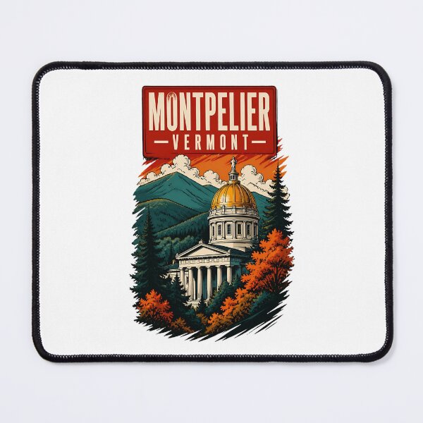Item preview, Montpelier, Vermont USA Vintage Travel Tourism Art designed and sold by TravelersGems.