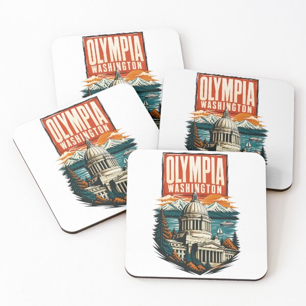 Item preview, Olympia, Washington USA Vintage Travel Tourism Art designed and sold by TravelersGems.