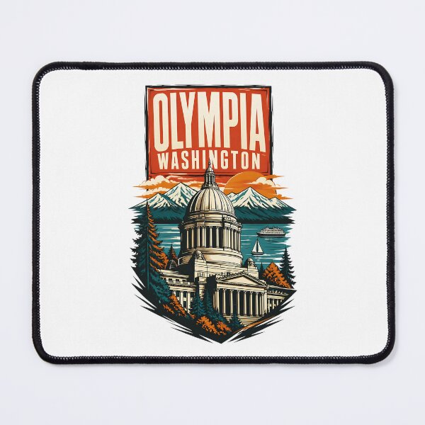 Item preview, Olympia, Washington USA Vintage Travel Tourism Art designed and sold by TravelersGems.