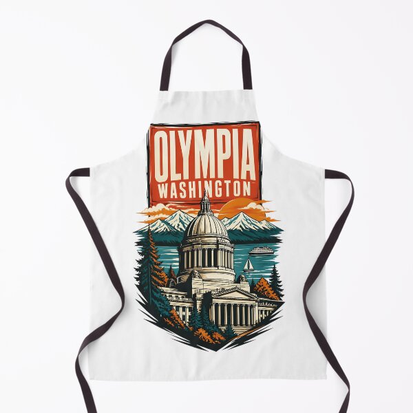 Item preview, Olympia, Washington USA Vintage Travel Tourism Art designed and sold by TravelersGems.