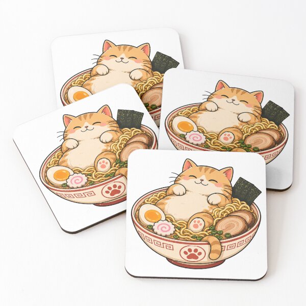 Item preview, Cute Cat Eating Ramen Funny Kawaii Japanese Noodles designed and sold by AMICO77.