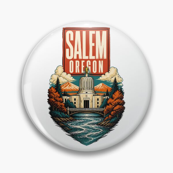 Item preview, Salem, Oregon USA Vintage Travel Tourism Art designed and sold by TravelersGems.