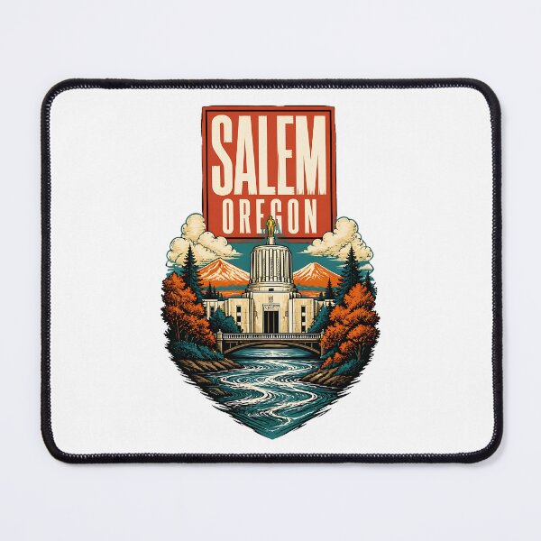 Item preview, Salem, Oregon USA Vintage Travel Tourism Art designed and sold by TravelersGems.