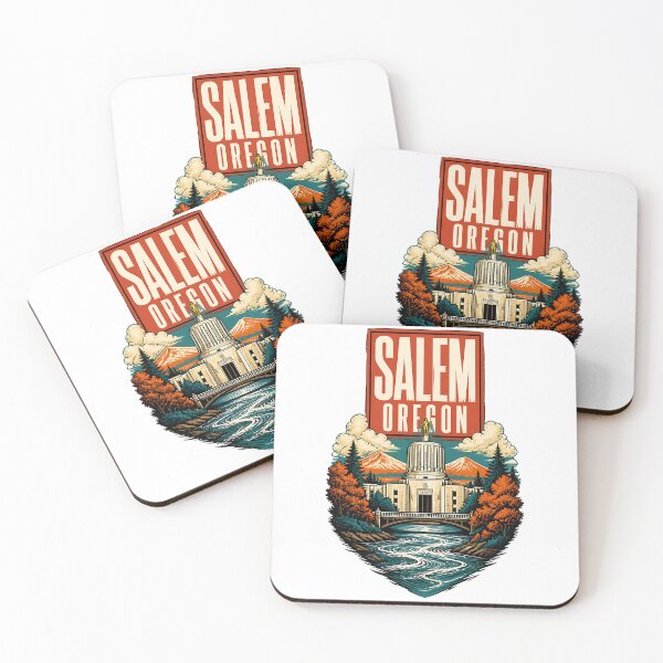 Item preview, Salem, Oregon USA Vintage Travel Tourism Art designed and sold by TravelersGems.