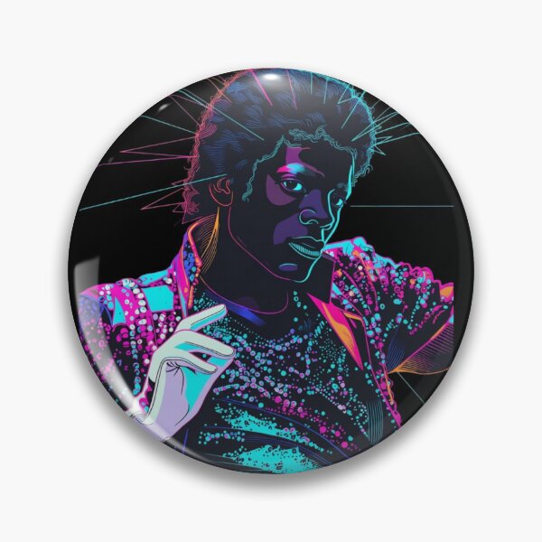 Item preview, Neon Michael Jackson Pop Art Portrait designed and sold by ExploreAura Studio.