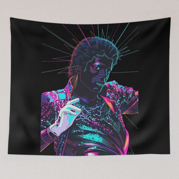 Item preview, Neon Michael Jackson Pop Art Portrait designed and sold by ExploreAura Studio.