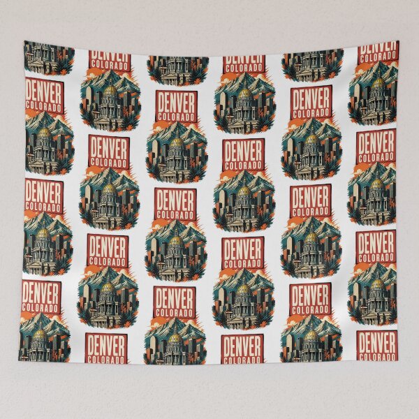 Item preview, Denver, Colorado USA Vintage Travel Tourism Art designed and sold by TravelersGems.