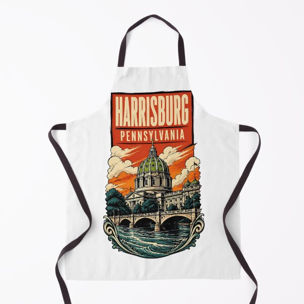 Item preview, Harrisburg, Pennsylvania USA Vintage Travel Tourism Art designed and sold by TravelersGems.