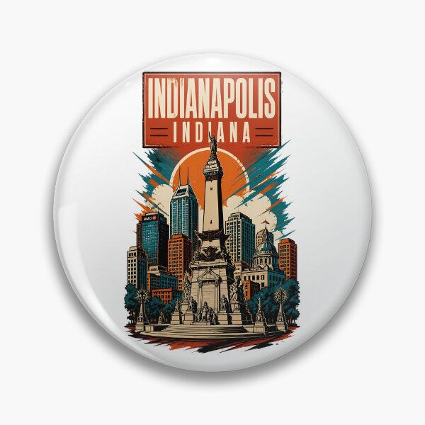 Item preview, Indianapolis, Indiana USA Vintage Travel Tourism Art designed and sold by TravelersGems.