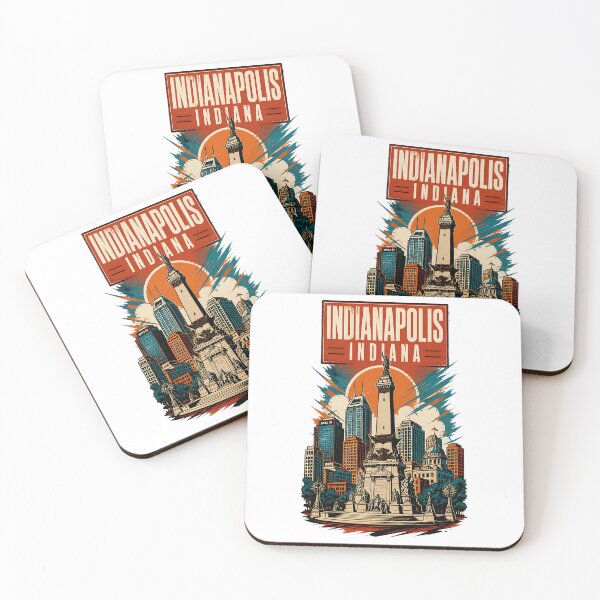 Item preview, Indianapolis, Indiana USA Vintage Travel Tourism Art designed and sold by TravelersGems.