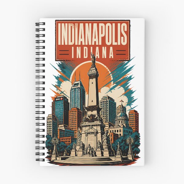 Item preview, Indianapolis, Indiana USA Vintage Travel Tourism Art designed and sold by TravelersGems.