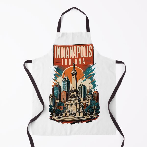 Item preview, Indianapolis, Indiana USA Vintage Travel Tourism Art designed and sold by TravelersGems.