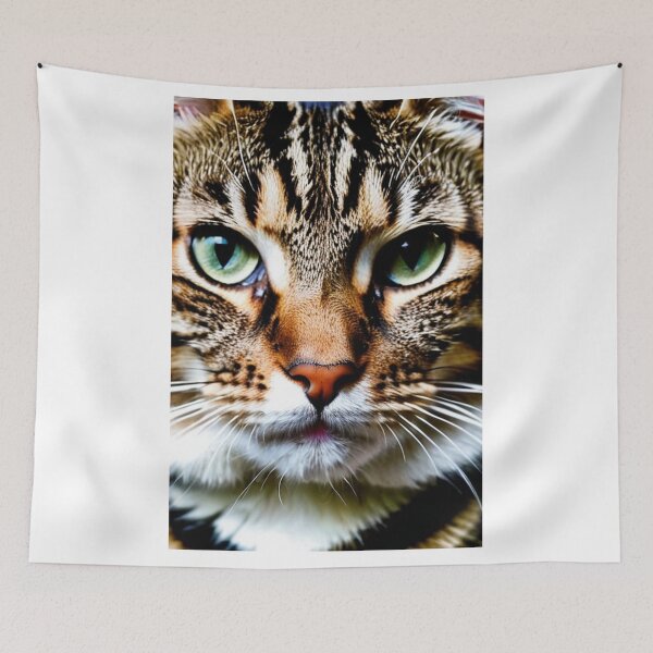 Item preview, Animals - Domestic Cat Portrait, Piercing Green Eyes and Hyper-realism designed and sold by World-Pets.