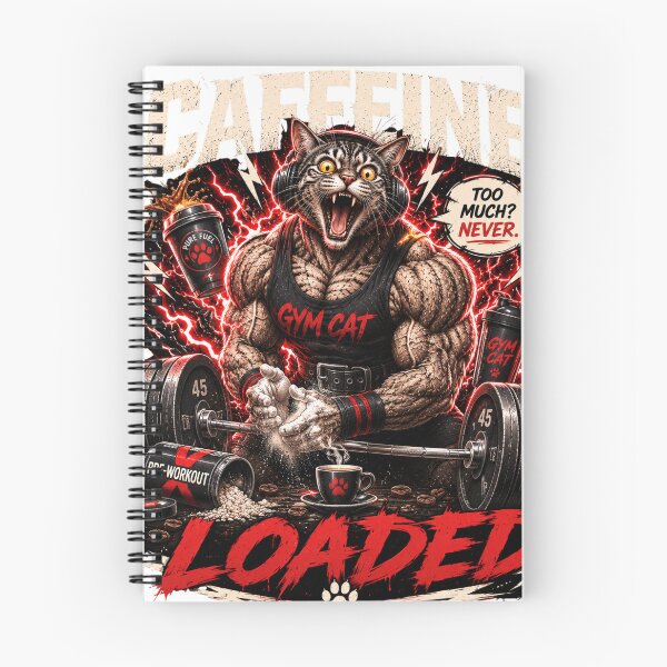 Item preview, Caffeine Loaded Funny Gym Cat Coffee Vintage Fitness Gift designed and sold by Digistore1221.