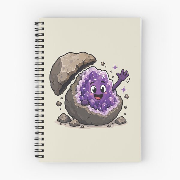 Item preview, Cute Amethyst Geode Sticker Kawaii Crystal Rockhound Mineral Collector Gift designed and sold by SimplePoDesign.
