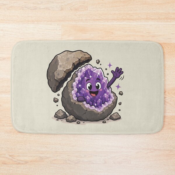 Item preview, Cute Amethyst Geode Sticker Kawaii Crystal Rockhound Mineral Collector Gift designed and sold by SimplePoDesign.