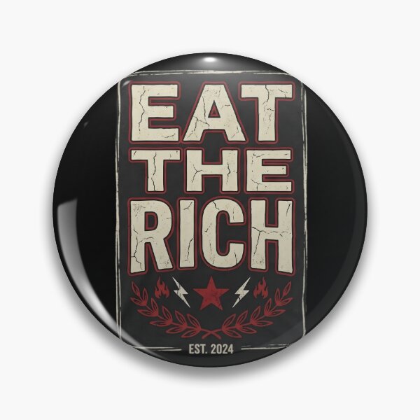 Item preview, Eat The Rich Vintage Protest Typography Shirt | Retro Political Statement Graphic | Distressed Grunge Slogan Design designed and sold by Bhaskar Digital Art.