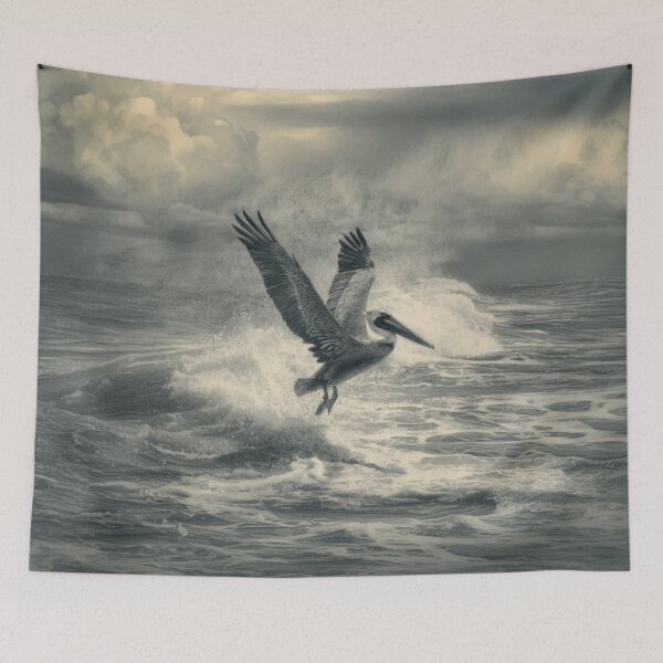 Item preview, A Pelican landing on ocean waves, Birds in Motion designed and sold by CDC40.