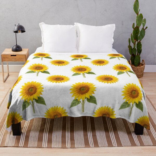 Item preview, Sunflower Seamless Pattern on Dusty Blue Background designed and sold by Joyfulfabric.