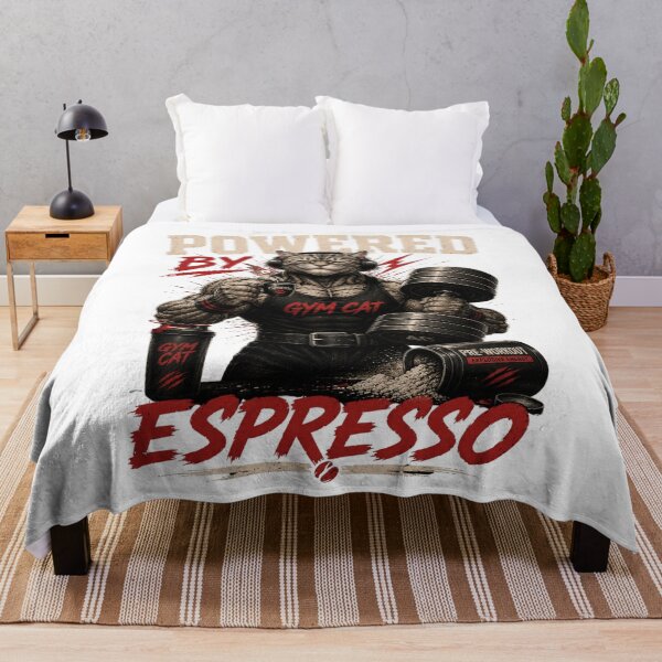Item preview, Powered by Espresso Funny Gym Cat Vintage Coffee Fitness Gift designed and sold by Digistore1221.