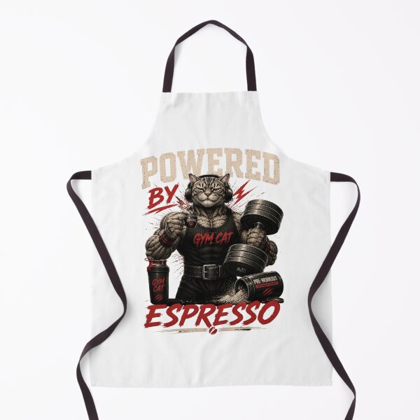 Item preview, Powered by Espresso Funny Gym Cat Vintage Coffee Fitness Gift designed and sold by Digistore1221.