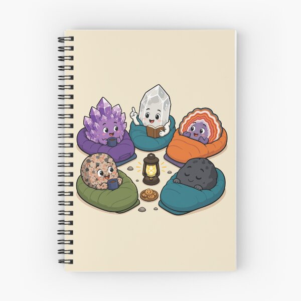 Item preview, Cute Rockhound Campfire Sticker Cozy Geology Crystal Club Mineral Collector Gift designed and sold by SimplePoDesign.