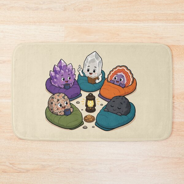 Item preview, Cute Rockhound Campfire Sticker Cozy Geology Crystal Club Mineral Collector Gift designed and sold by SimplePoDesign.