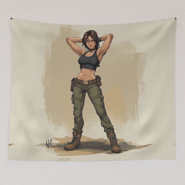 Item preview, Adventure girl illustration art designed and sold by Vintage Designs +.
