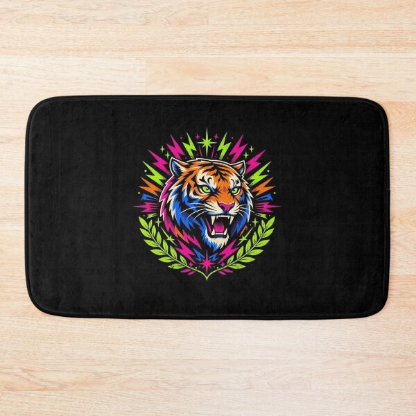 Item preview, Neon Cyberpunk Tiger Lightning Art designed and sold by ElvisVintagePosters.