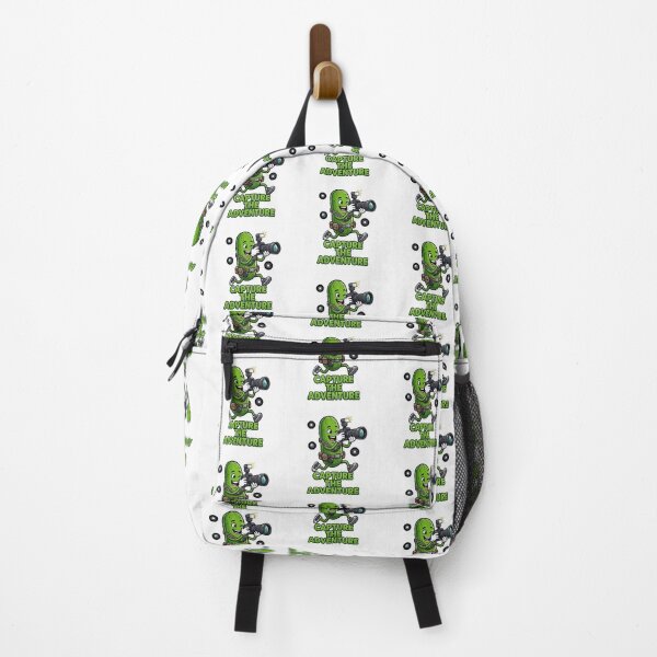 Item preview, Capture The Adventure Cute Pickle Photographer Camera Travel Camping Outdoors Quote designed and sold by Basma Designs | Retro, Kawaii Shirts & Stickers.