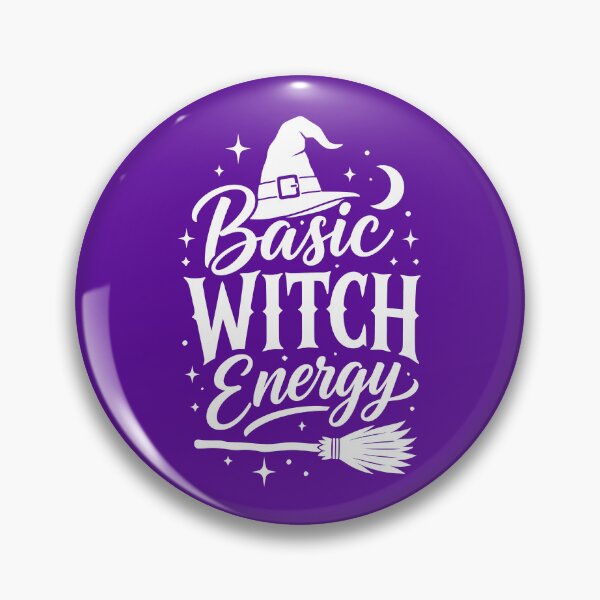 Item preview, Basic Witch Energy – Cute Witch Hat & Broom Halloween Design designed and sold by DesignHouse07.