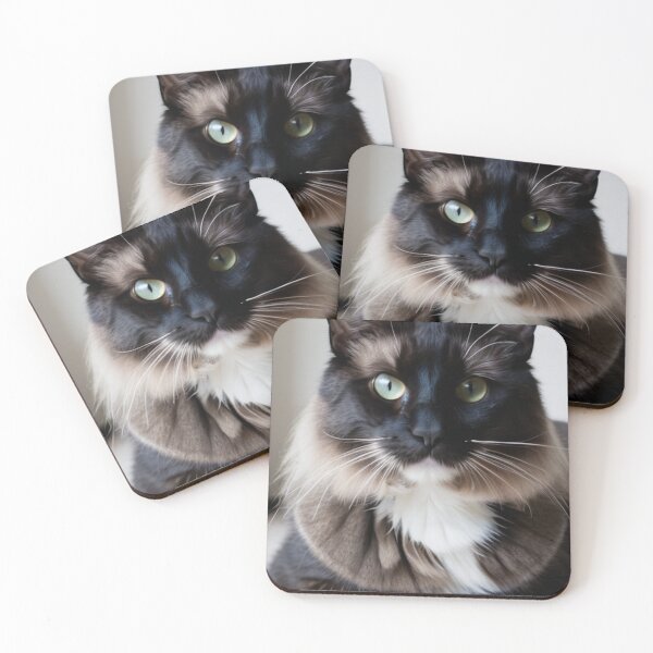 Item preview, Animals - Elegant Bicolor Cat, Feline Portrait with Amber Eyes designed and sold by World-Pets.