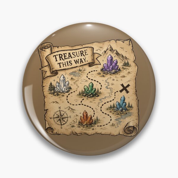 Item preview, Treasure This Way Rockhound Map Sticker Crystal Hunting Geology Adventure Gift designed and sold by SimplePoDesign.