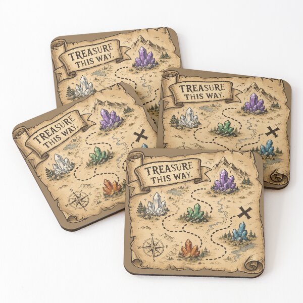 Item preview, Treasure This Way Rockhound Map Sticker Crystal Hunting Geology Adventure Gift designed and sold by SimplePoDesign.