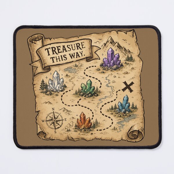 Item preview, Treasure This Way Rockhound Map Sticker Crystal Hunting Geology Adventure Gift designed and sold by SimplePoDesign.