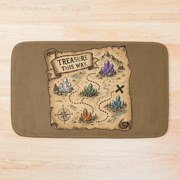 Item preview, Treasure This Way Rockhound Map Sticker Crystal Hunting Geology Adventure Gift designed and sold by SimplePoDesign.