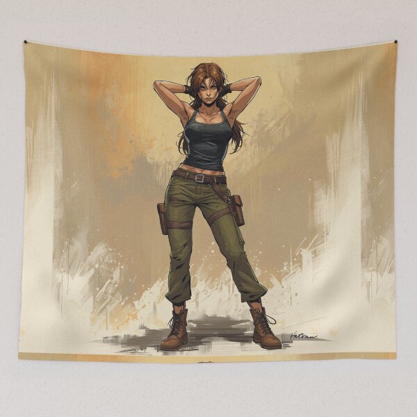 Item preview, Adventure girl illustration art designed and sold by Vintage Designs +.
