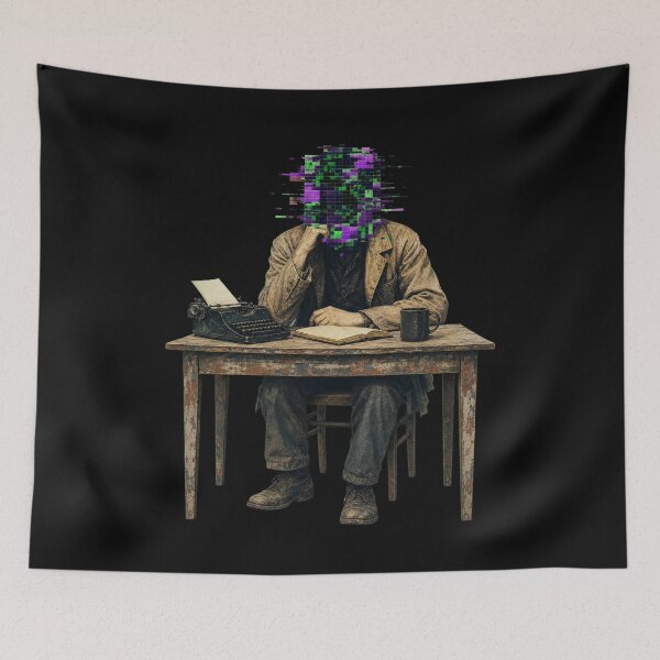 Item preview, Adversarial Surreal Adversarial Glitch Art - The Digital Writer designed and sold by Uglyandcute.