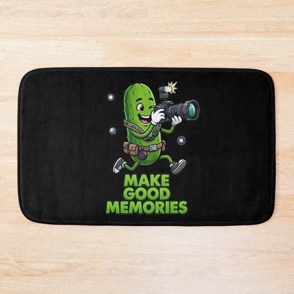 Item preview, ​Make Good Memories Cute Pickle Photographer Camera Travel Camping Inspirational Quote designed and sold by Basma Designs | Funny Shirts, Stickers & Mugs.