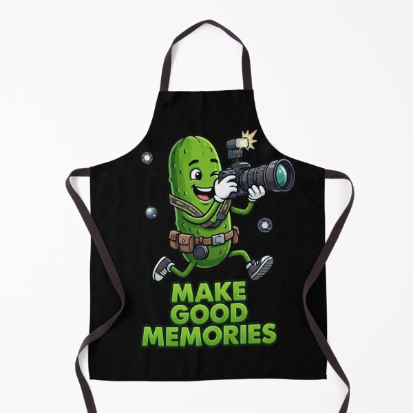 Item preview, Make Good Memories Cute Pickle Photographer Camera Travel Camping Inspirational Quote designed and sold by Basma Designs | Retro, Kawaii Shirts & Stickers.