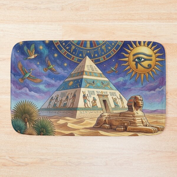 Item preview, Great Pyramid and Sphinx of Giza | Ancient Egypt Landscape Art Design designed and sold by Queen Cleopatra.