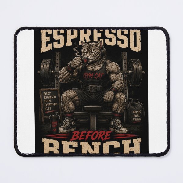Item preview, Espresso Before Bench Funny Gym Cat Vintage Coffee Fitness Gift designed and sold by Digistore1221.