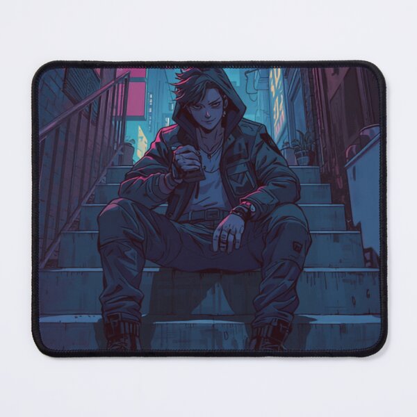 Item preview, Cyberpunk Street Guy Night City Neo Tokyo Painterly Manga Art designed and sold by The Fine Print by BassAddict.
